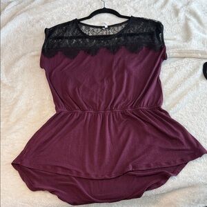 Studio Y Black Lace Detail Blouse